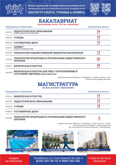 Институт спорта, туризма и сервиса ЮУрГУ, ИСТиС.